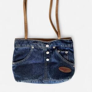 Miss Sixty Y2K Denim Shoulder Bag Logo Patch Jean Purse 2000s Vintage